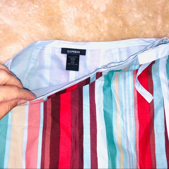 EXPRESS brand striped colorful wrap mini skirt - Picture 4 of 5